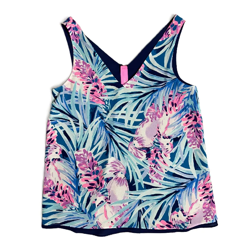 Top Sleeveless Designer By Lilly Pulitzer In Blue & Purple, Size: Xs