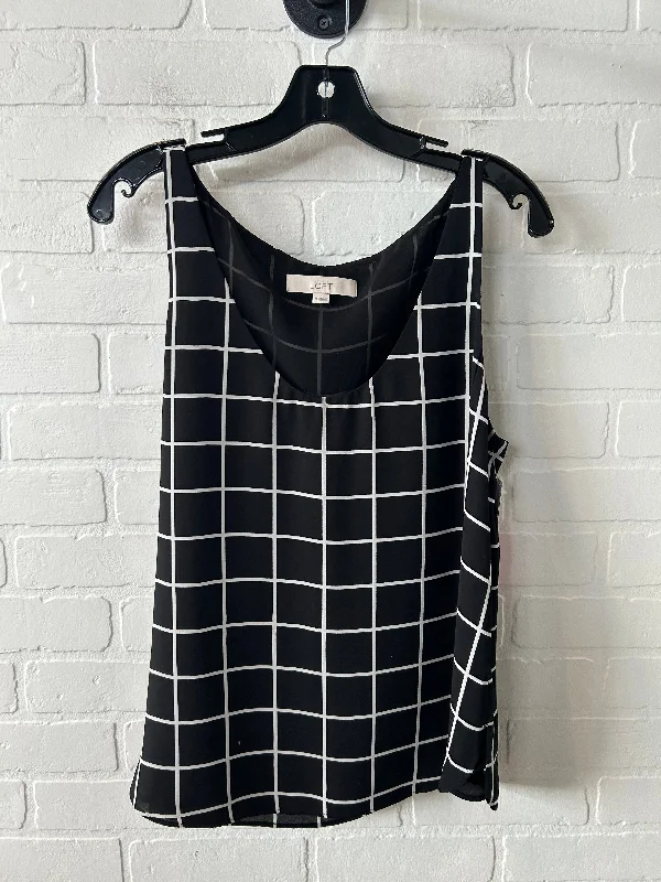 Top Sleeveless By Loft In Black & White, Size: M