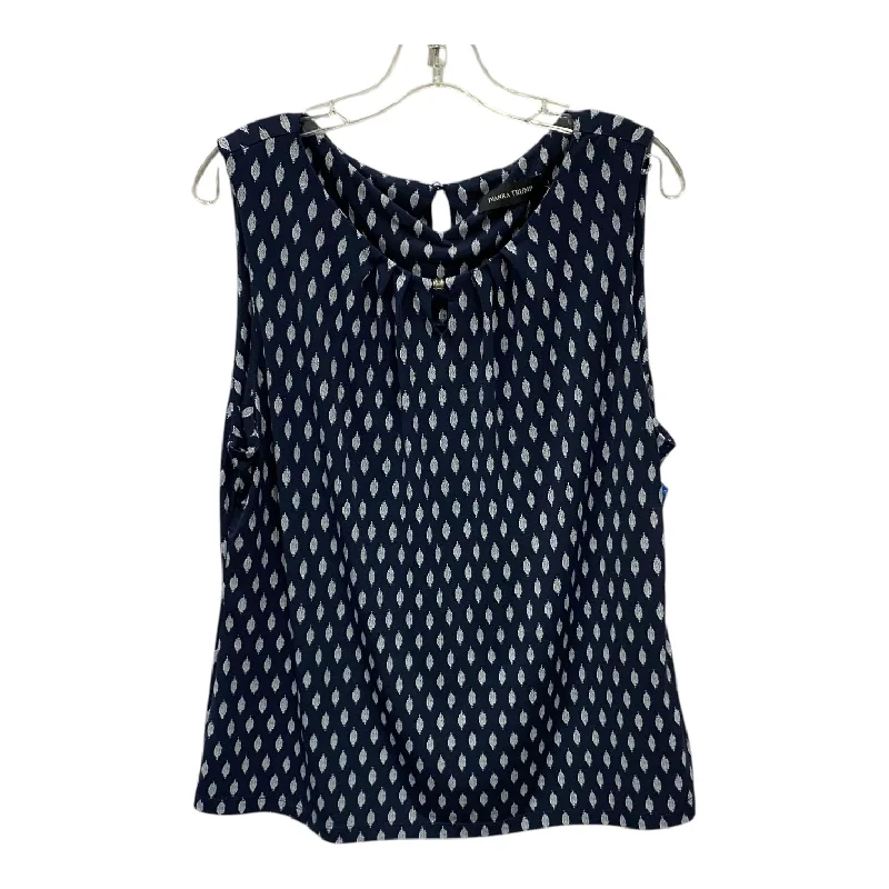 Top Sleeveless By Ivanka Trump In Blue, Size:Xl