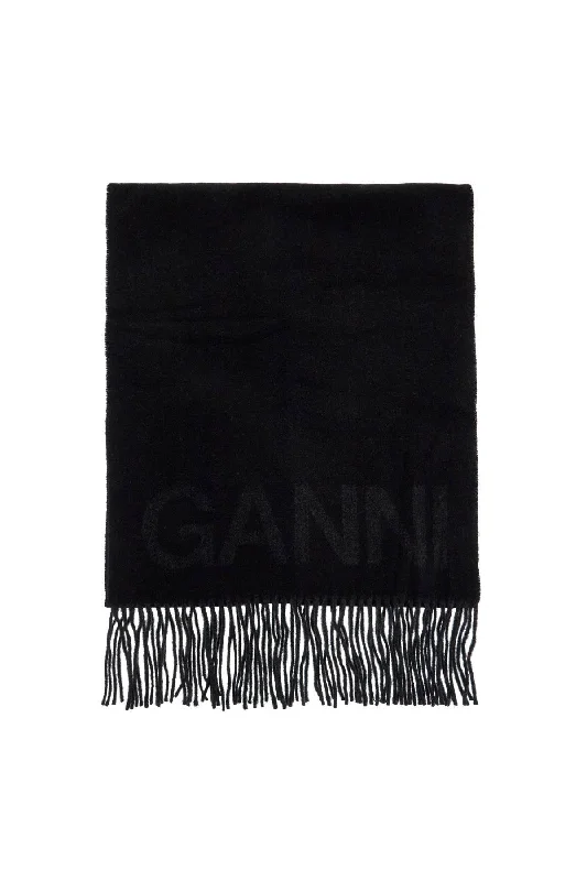 Ganni Women's Logo Lettering Scarf