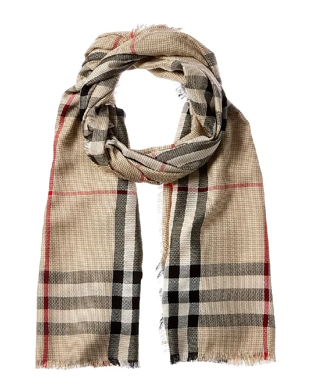 Burberry Check Silk & Cashmere-Blend Scarf