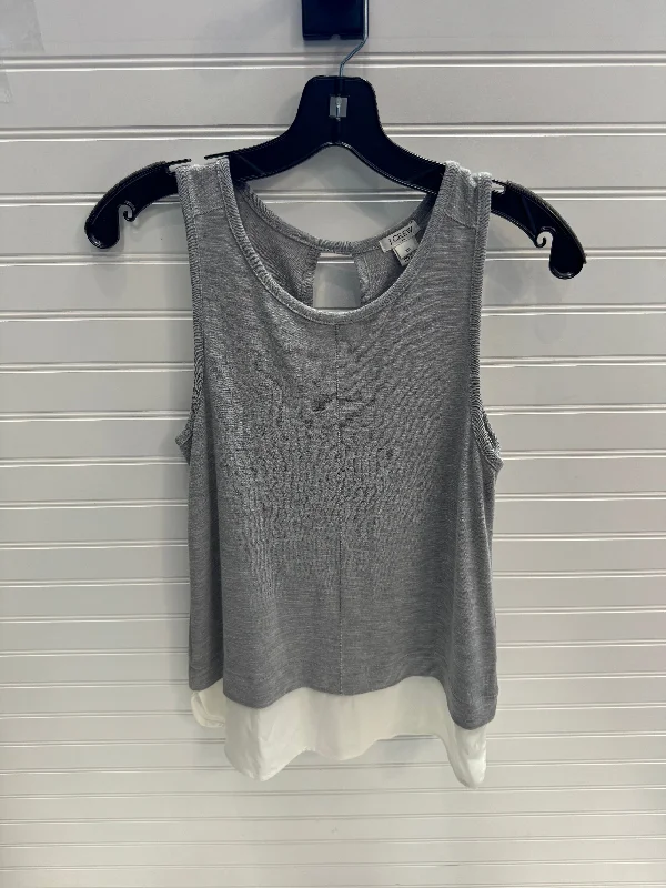 Top Sleeveless By J. Crew In Grey & White, Size: Xs