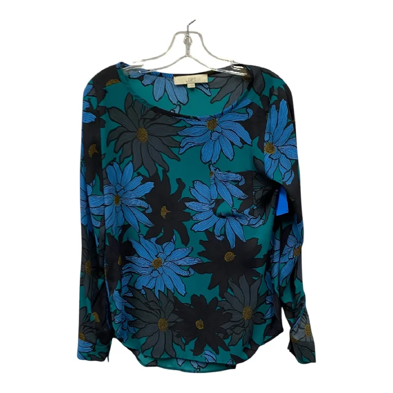 Top Long-sleeve By Loft In Blue, Size:Xs