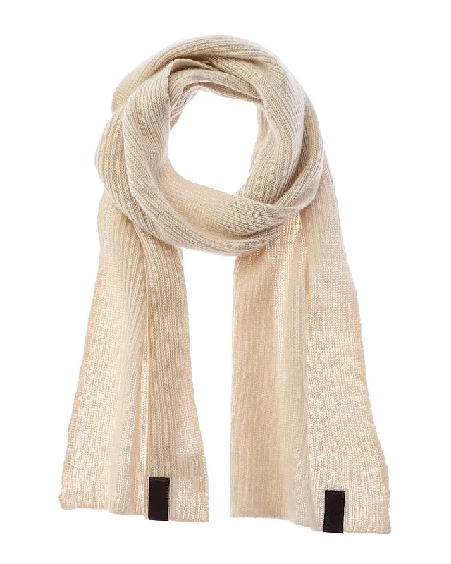 Portolano Leather-Trim Cashmere Scarf