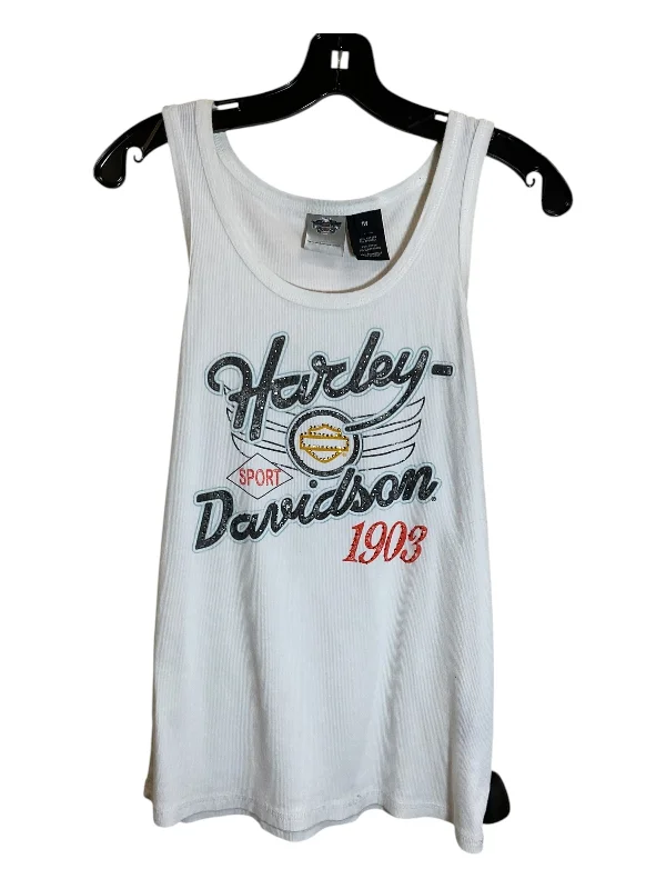 Top Sleeveless By Harley Davidson In White, Size: 1x