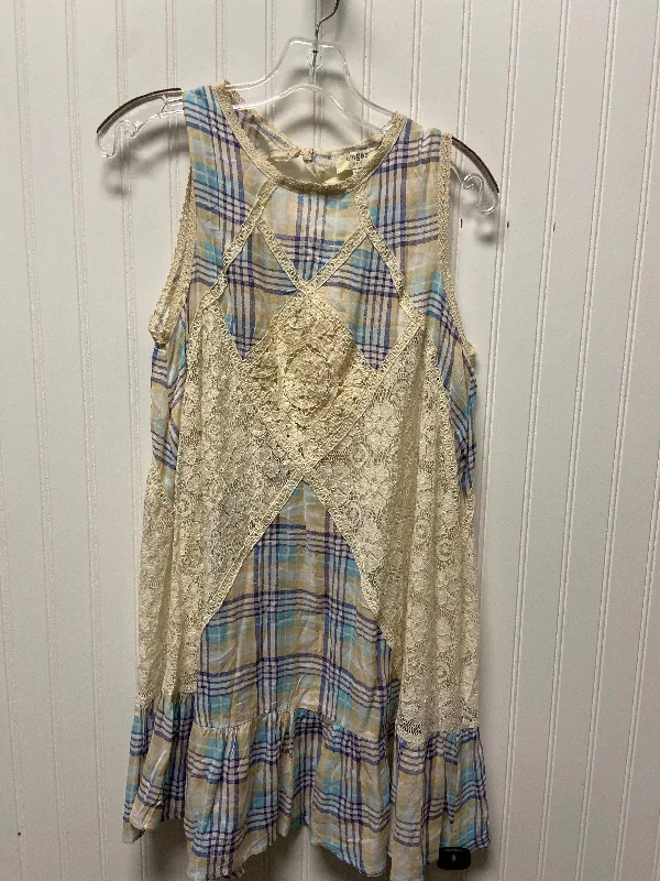 Tunic Sleeveless By Umgee In Plaid Pattern, Size: M