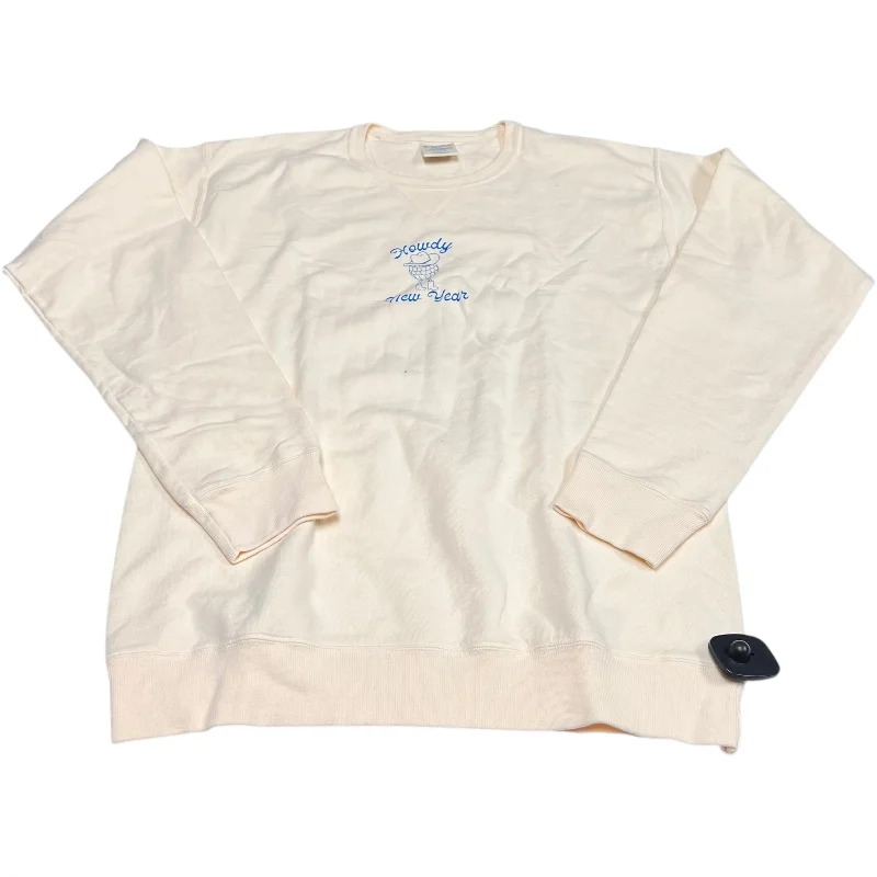 Sweatshirt Crewneck By Comfort Wash In Cream, Size: S