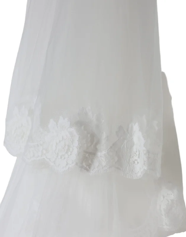 Dolce & Gabbana  Floral Lace Nylon Floor Length Wedding Women's Veil