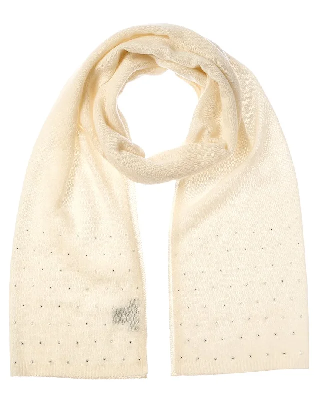 Forte Cashmere Crystal Studded Cashmere Scarf