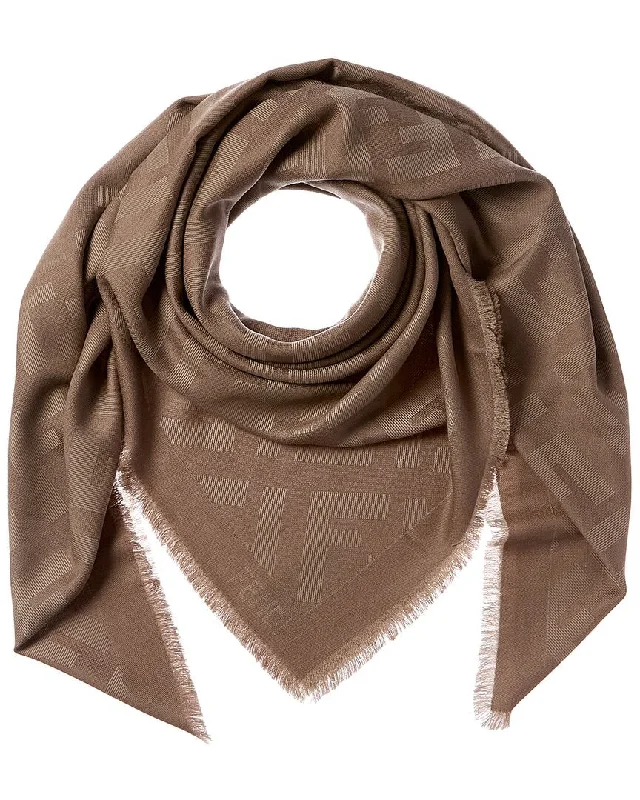 FENDI FF Wool & Cashmere-Blend Shawl