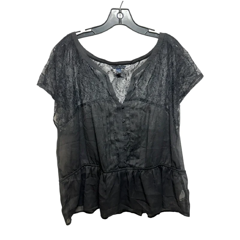 Lace Top Sleeveless By American Eagle In Black, Size: Xxl