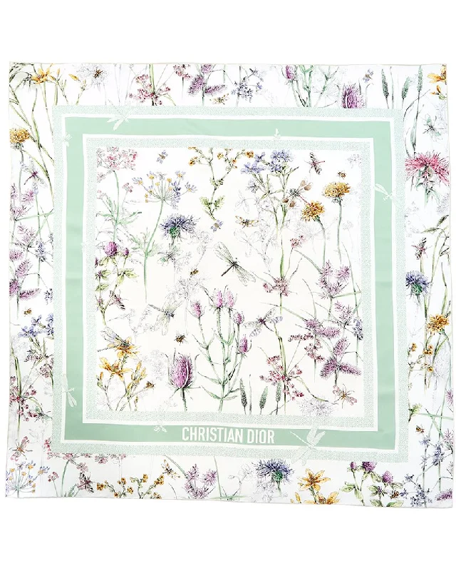 Dior Flora Print Silk Scarf