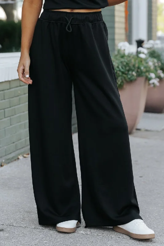 Laid Back and Comfy Black Sweatpants - DOORBUSTER