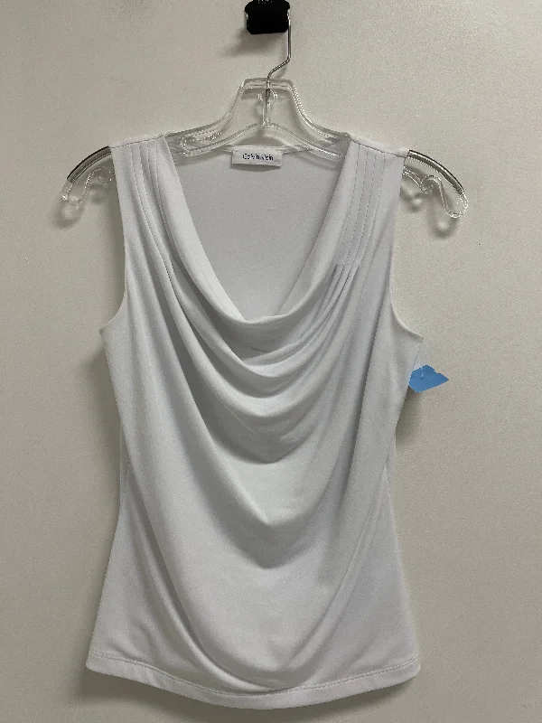 Top Sleeveless By Calvin Klein In White, Size: S