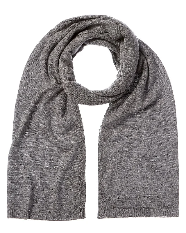 Forte Cashmere Crystal Studded Cashmere Scarf