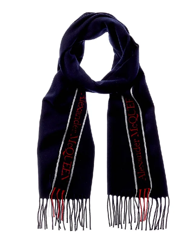 Alexander McQueen Selvedge Fringe Wool & Cashmere-Blend Scarf