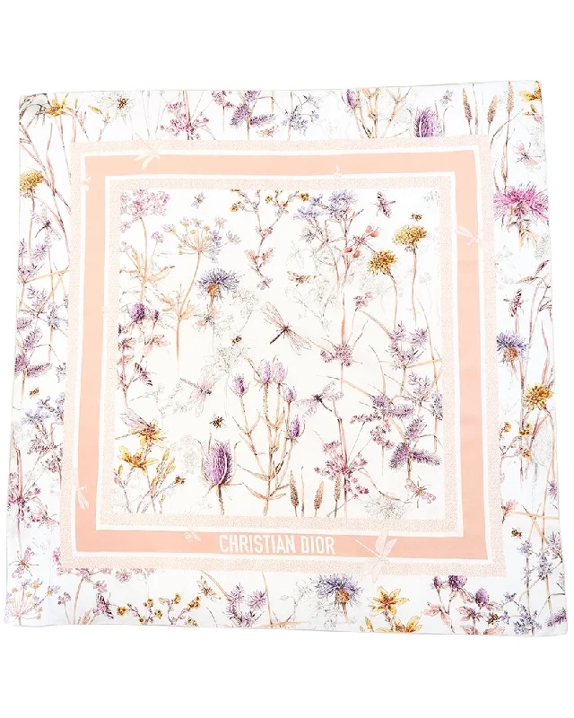 Dior Flora Print Silk Scarf