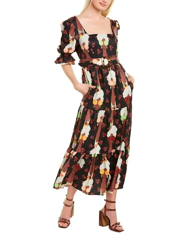 Arlo Print Midi Dress in Multi Sunglass