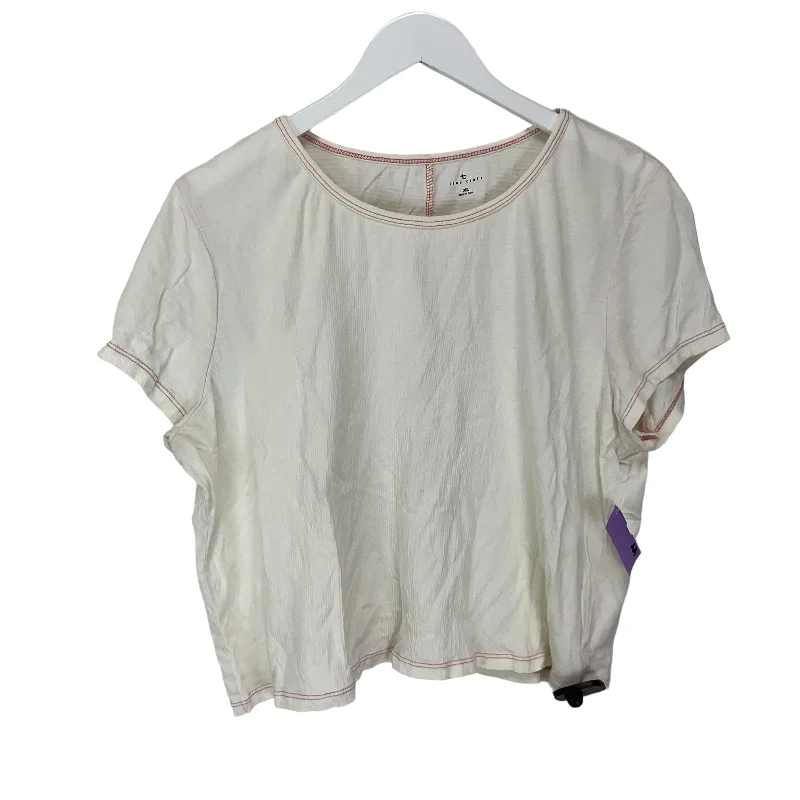 Cream Top Short Sleeve True Craft, Size Xl