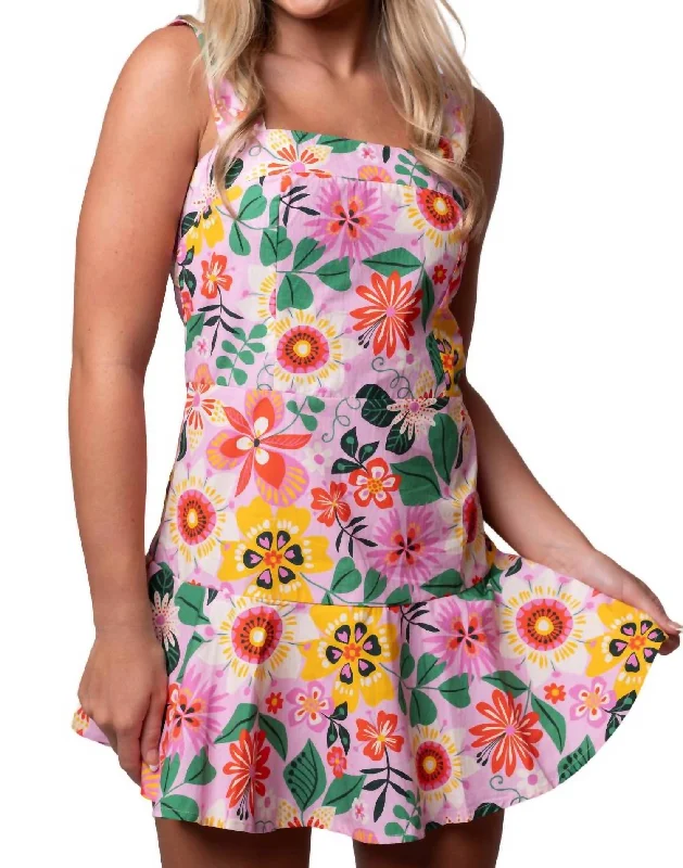 Floral Pop Mini Dress In Multi