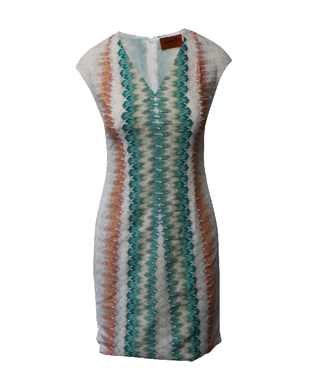 Missoni Crochet Mini Dress in Multicolor Viscose