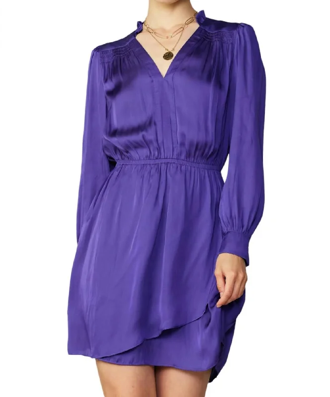 Wrapped Skirt Mini Dress In Space Purple