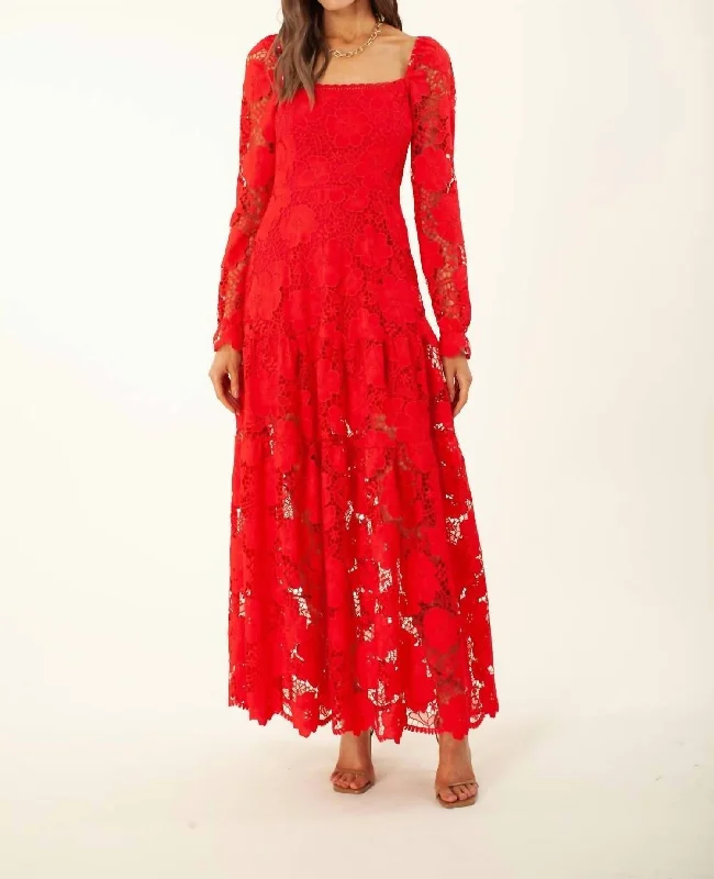 Red Lace Maxi