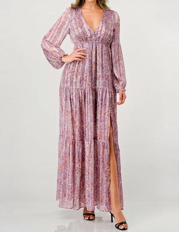 Tula Maxi Dress In Gold Blush Pebble