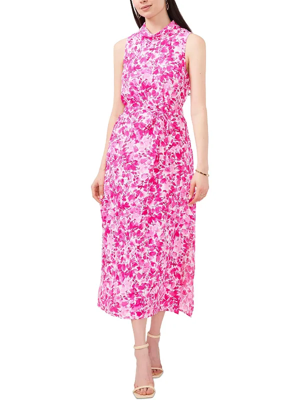 Womens Floral Print Polyester Maxi Dress