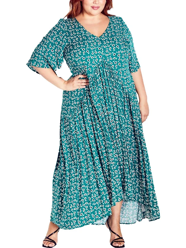 Womens Floral Print Viscose Maxi Dress