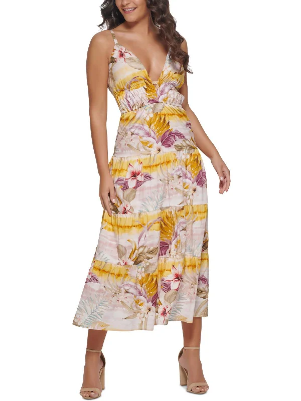 Womens Long V-Neck Maxi Dress