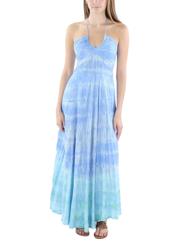 Womens Tie-Dye Rayon Maxi Dress