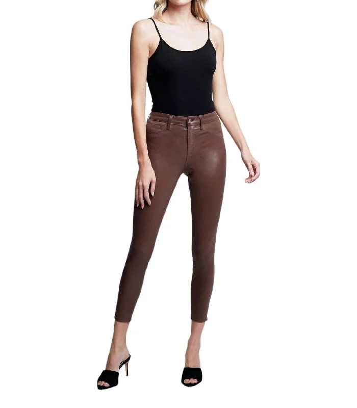 Margot Coated Jeans In Dark Mocha Brown