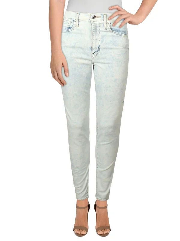 Mile High Womens Denim Faded Skinny Jeans