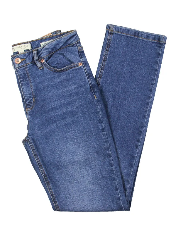 Womens High Rise Stretch Straight Leg Jeans