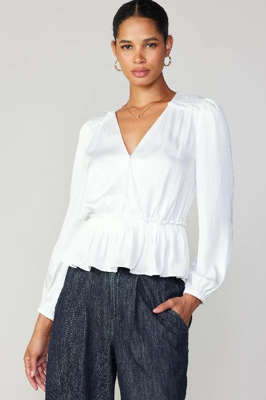 Surplice Peplum Blouse