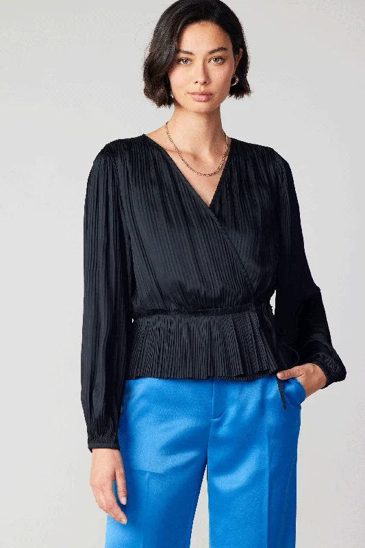 Pleated Wrap Top