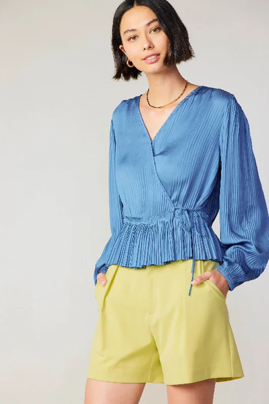 Pleated Wrap Top