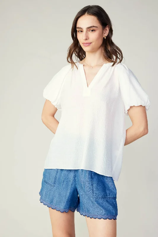 Split Neckline Top