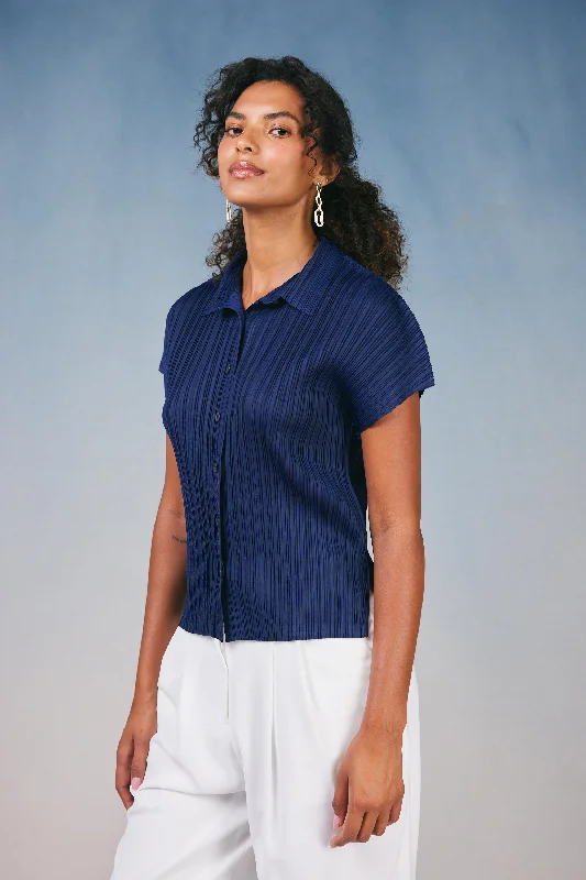 Pleated Button Down Top