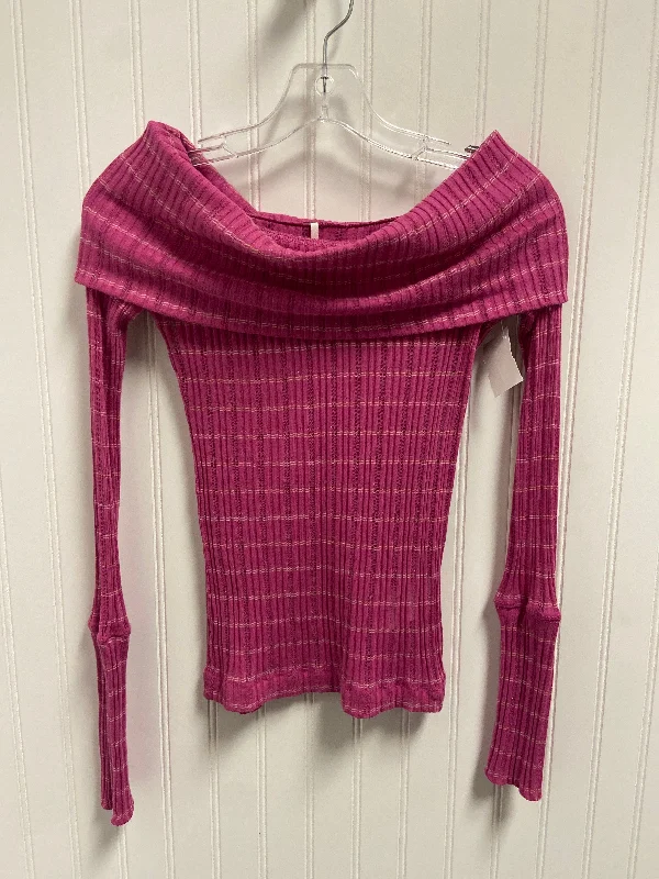 Top Long Sleeve Basic By Free People In Pink, Size: Petite   S