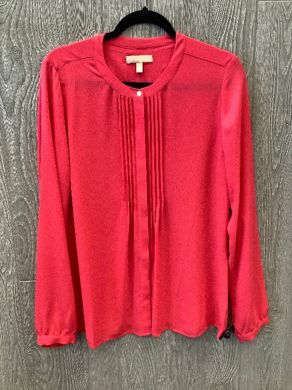 Top Long Sleeve By Banana Republic In Pink, Size: M