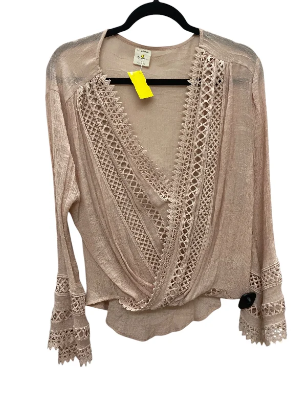 Top Long Sleeve By By Together In Pink, Size: M