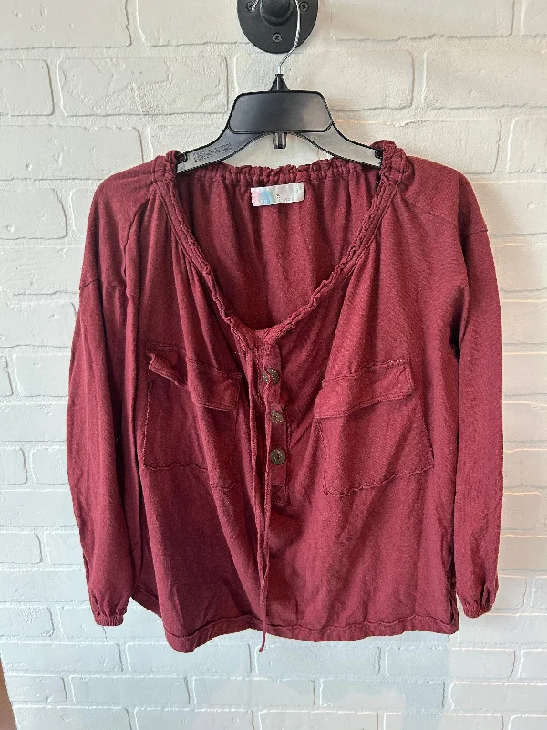 Top Long Sleeve By Free People In Red, Size: Xs