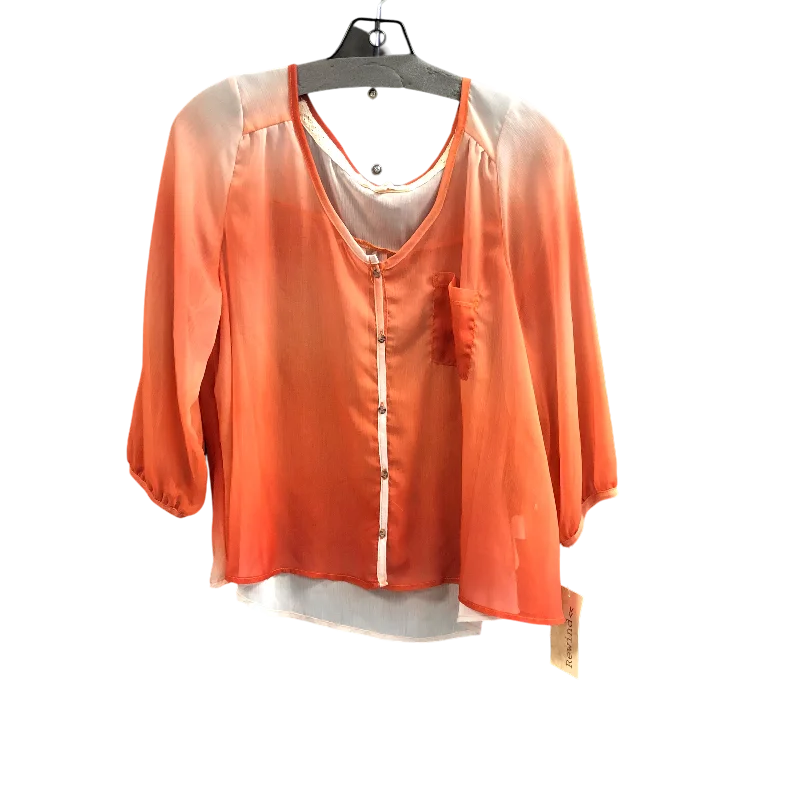 Top Long Sleeve By Rewind In Orange, Size: Xl