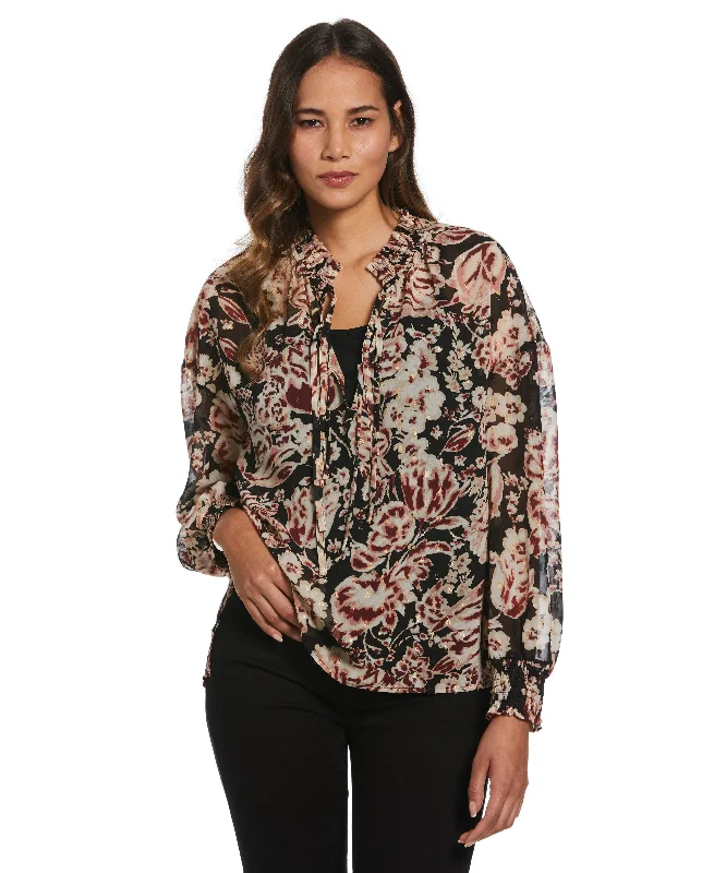 Metallic Blooms Print Shirt