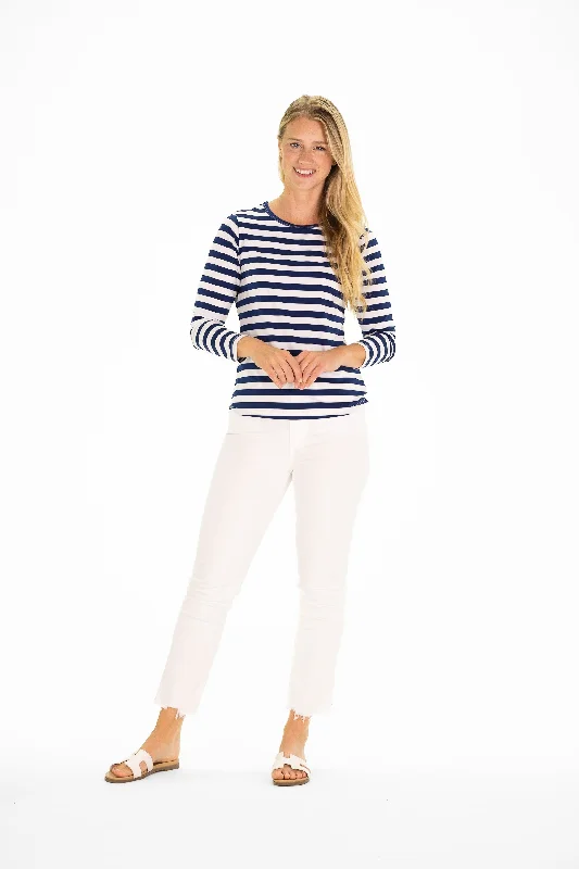 Sunnie Sun Shirt in Royal Navy & White Stripe