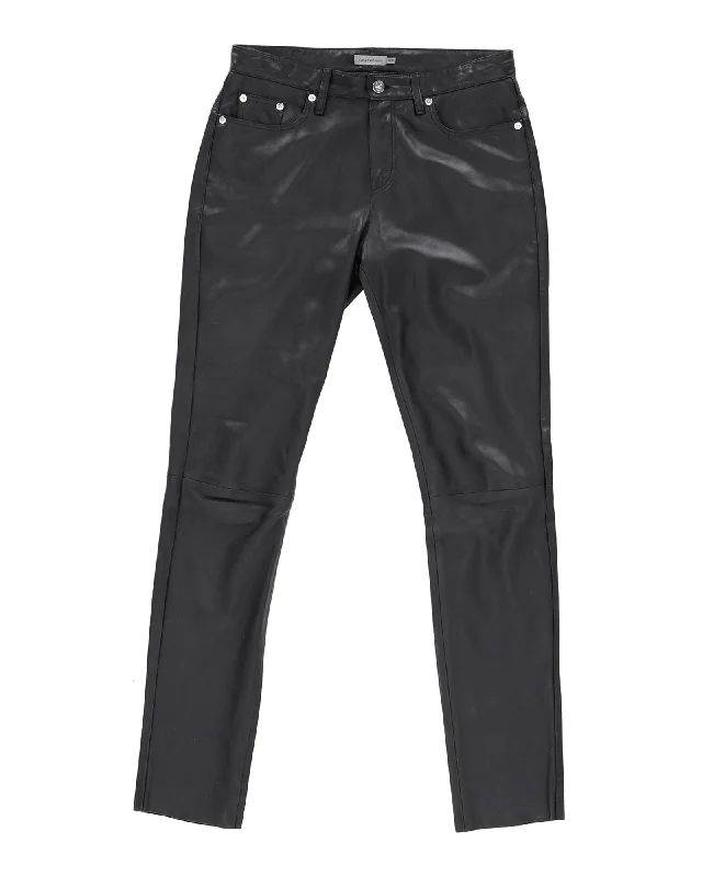 Calvin Klein Jeans in Black Lambskin Leather