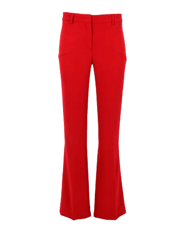 Emilio Pucci Boot-Cut Trousers in Red Viscose