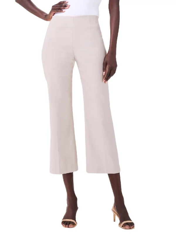 Polished Wonderstretch Wide-Leg Crop Trouser In Cobblestone